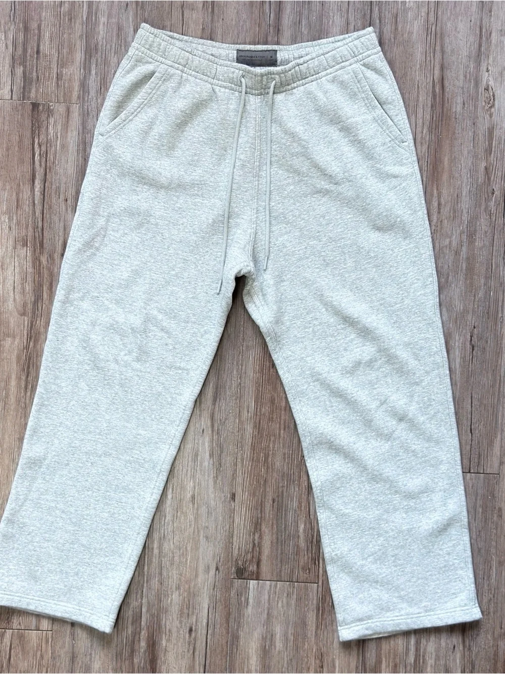 Abercrombie Essentials Dark Heather Gray Straight Open-Hem Sweatpants
